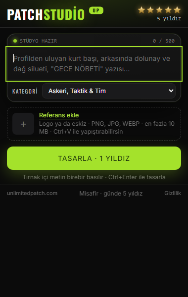PatchStudio extension: brief screen