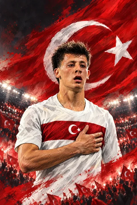 Arda Güler Milli Gurur İllüstrasyon Şeffaf Telefon Kılıfı