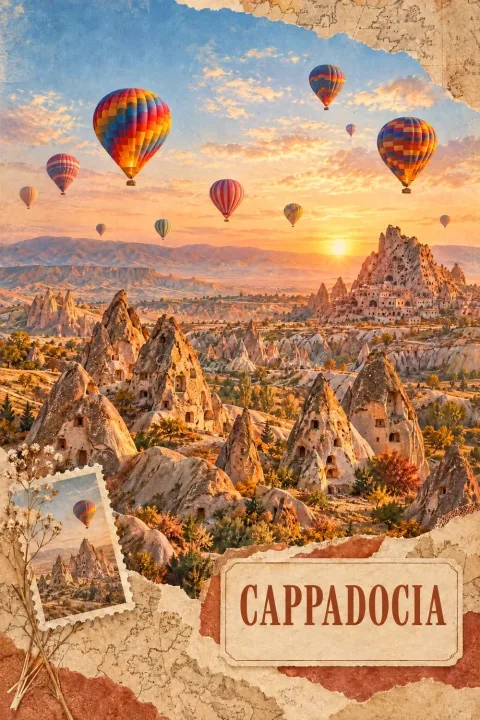 Kapadokya Kartpostal Şeffaf Telefon Kılıfı