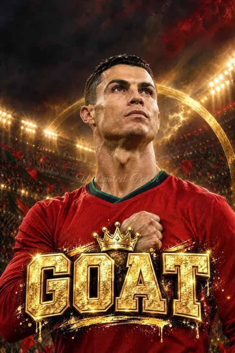 Ronaldo GOAT Sinematik Şeffaf Telefon Kılıfı