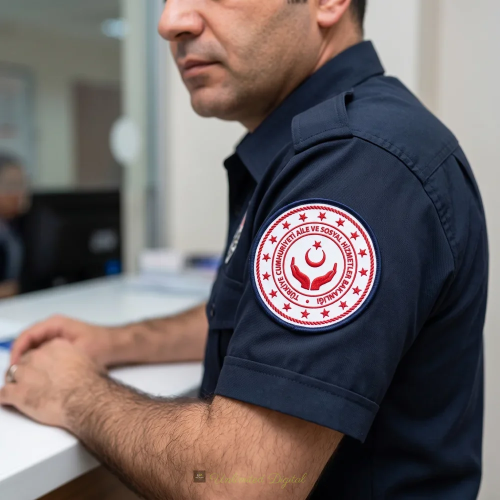 Türkiye Cumhuriyeti Aile ve Sosyal Hizmetler Bakanlığı TPU Kabartmalı Arma | UV Baskılı 3D Patch