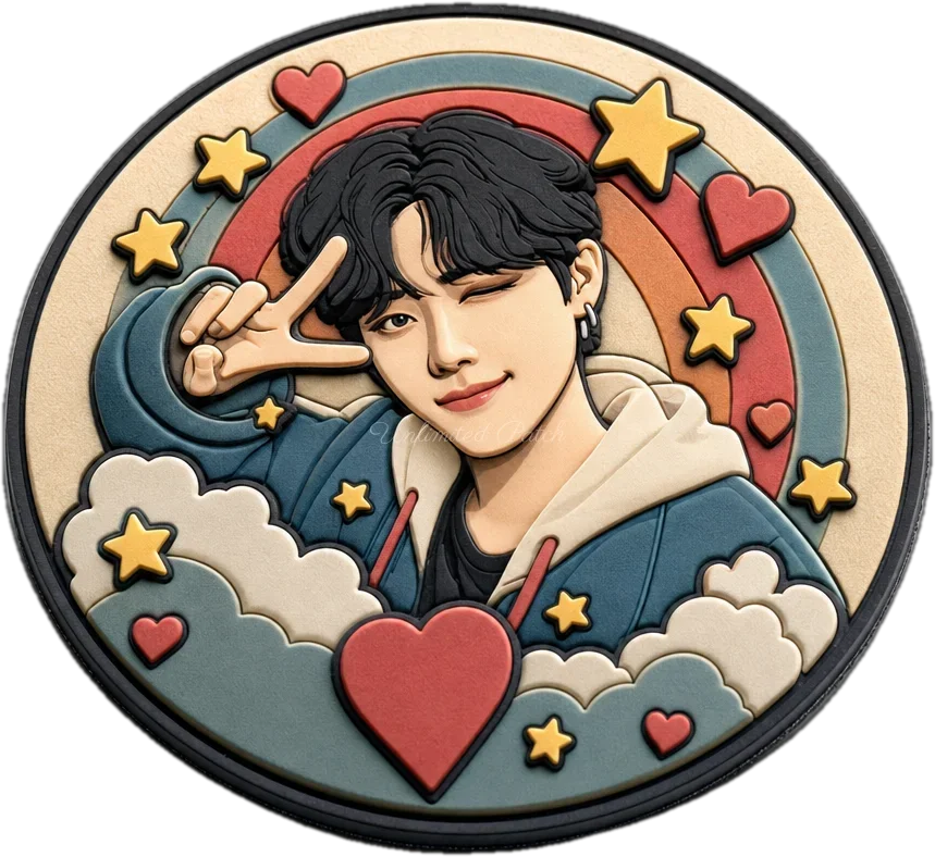 K-Pop Themed 3D Embossed TPU Patch | UV Printed Badge