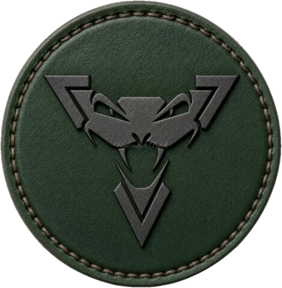 Dark Green Round Badge 3D Embossed TPU Patch | UV Printed Tactical Badge