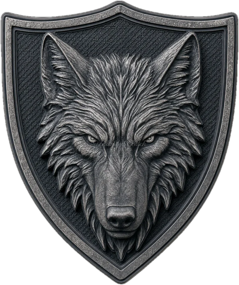Wolf Head 3D Embossed TPU Patch | UV Printed Military Badge