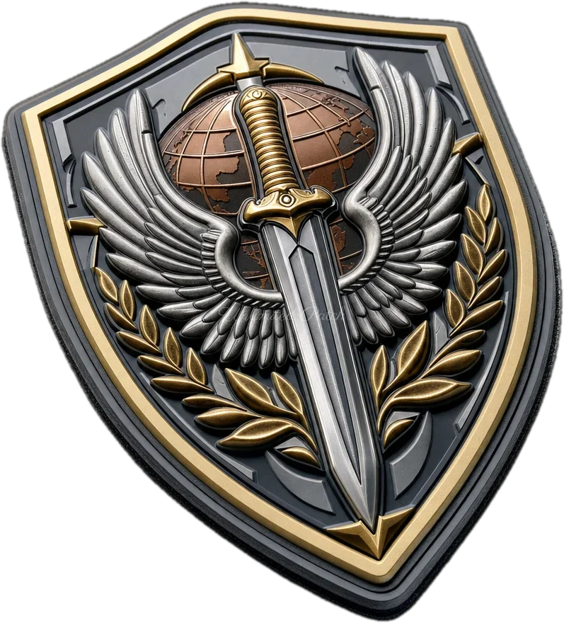 Sword and Wing Themed 3D Embossed TPU Patch | UV Printed Tactical Badge
