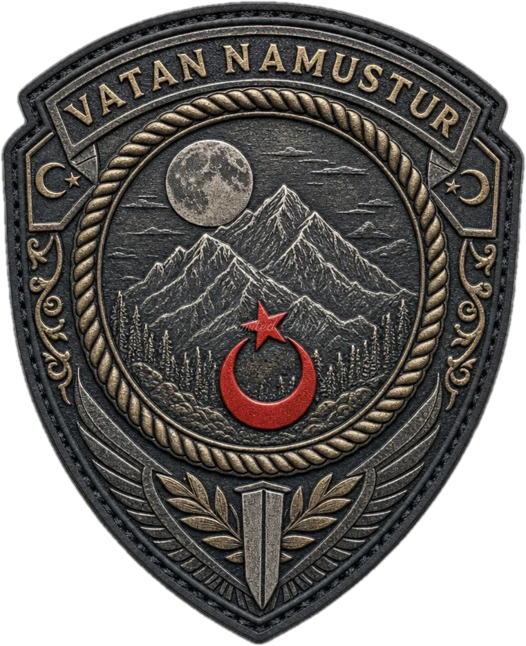 Mountain and Moon Star Themed 3D Embossed TPU Patch | UV Printed Badge