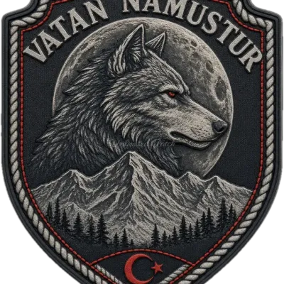 Kurt Başlı Kalkan Temalı 3D Kabartmalı TPU Peç | UV Baskılı Arma