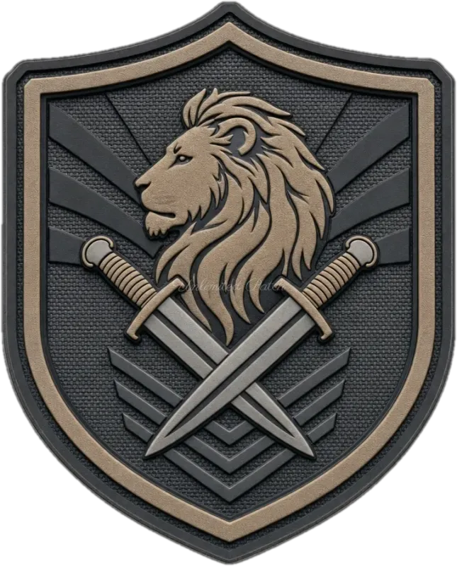 Military Lion Themed 3D Embossed TPU Patch | UV Printed Badge