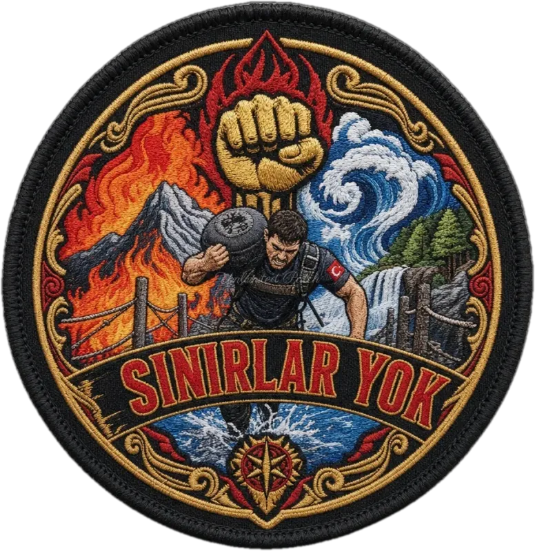 Fire and Water Themed 3D Embossed TPU Patch | UV Printed Tactical Badge