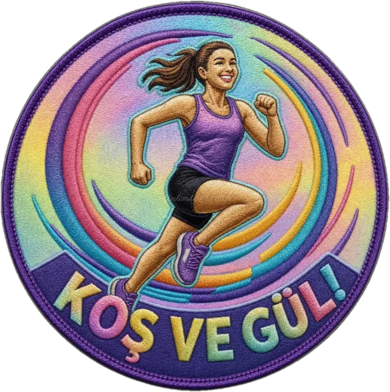 Running Woman-Themed 3D Embossed TPU Patch | UV Printed Tactical Badge