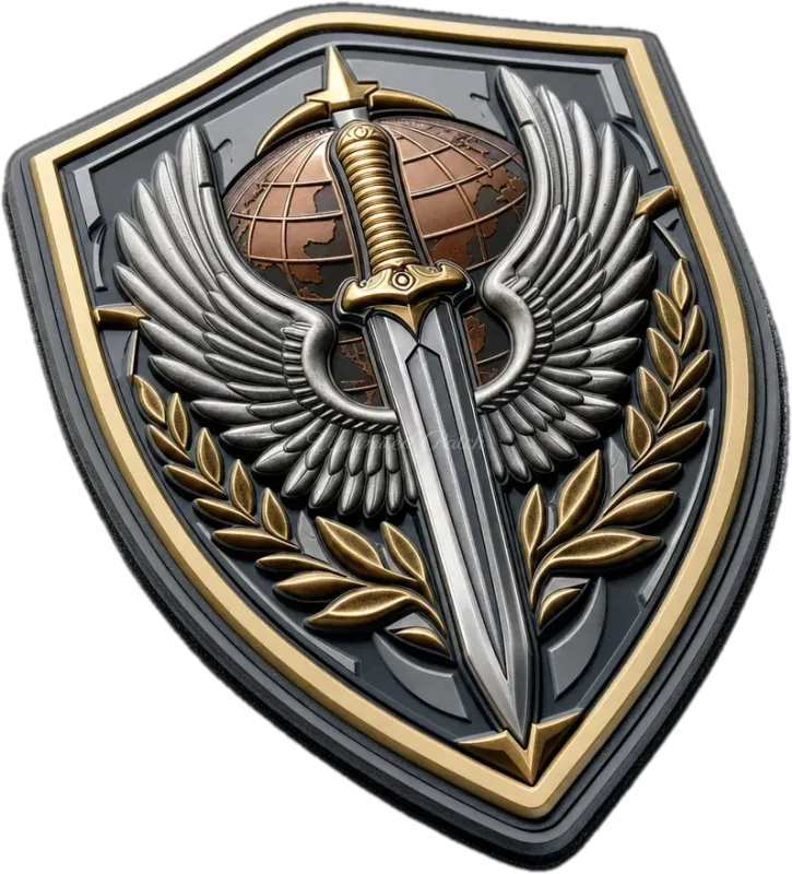 Sword and Wing Themed 3D Embossed TPU Patch | UV Printed Tactical Badge
