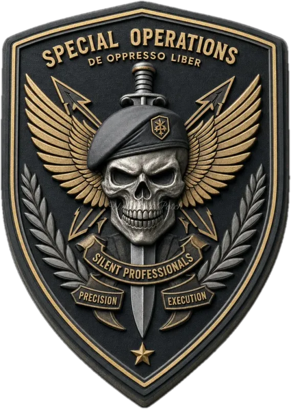 Skull and Wings Themed 3D Embossed TPU Patch | UV Printed Tactical Badge