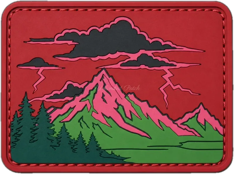 Minimalist Mountain Silhouette TPU Patch | UV Printed Badge