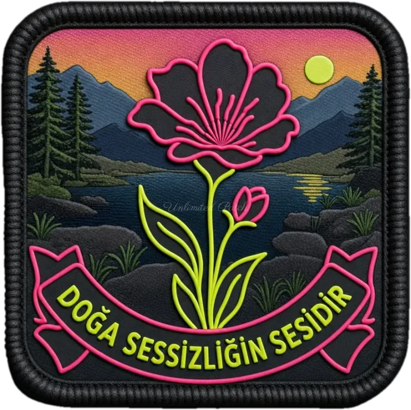 Minimalist Nature Landscape 3D Embossed TPU Patch | UV Printed Badge
