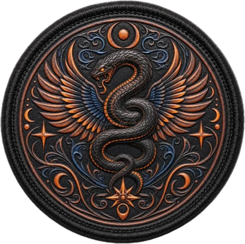 Mystic Snake Themed 3D Embossed TPU Patch | UV Printed Badge