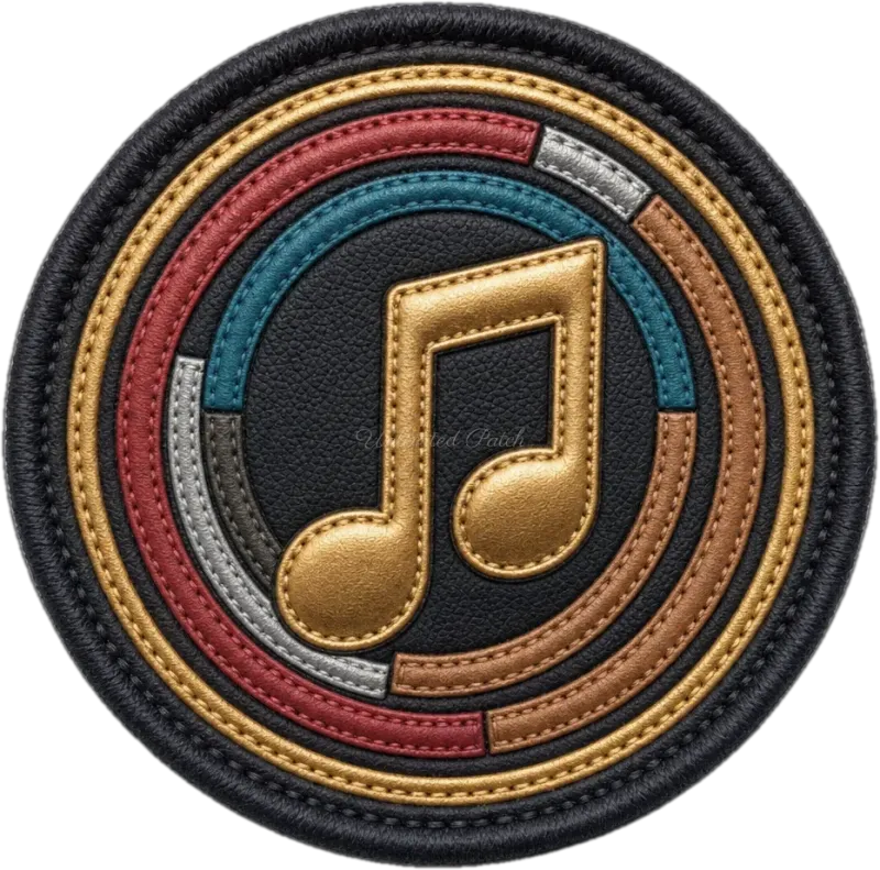 Music Note Themed 3D Embossed TPU Patch | UV Printed Badge