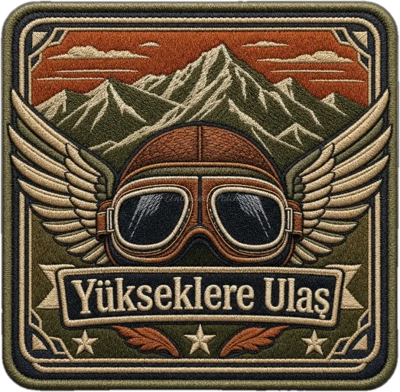 Pilot Glasses Vintage Airplane Themed Patch | 3D TPU Badge