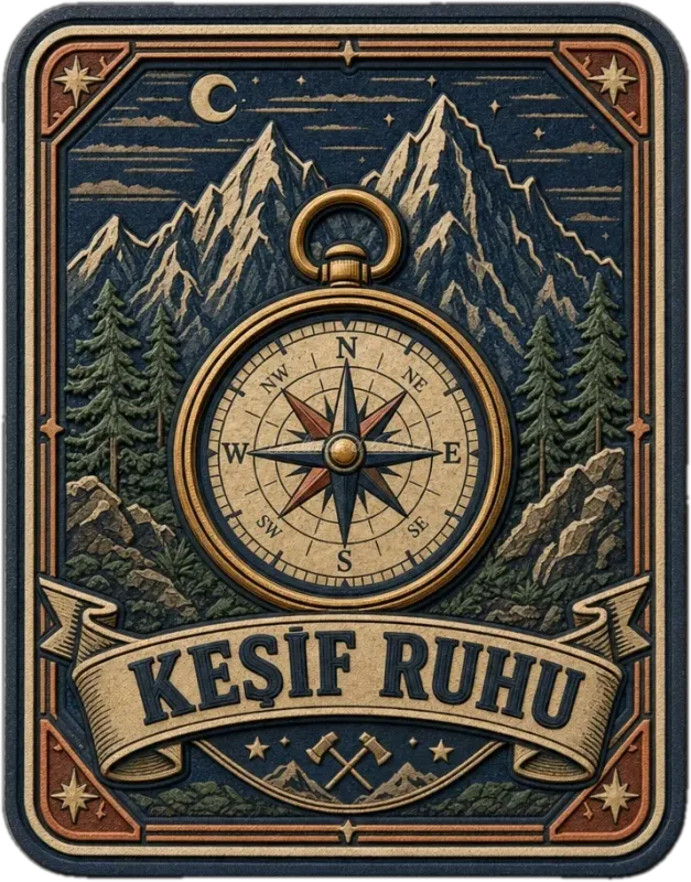 Retro Compass Themed 3D Embossed TPU Patch | UV Printed Badge