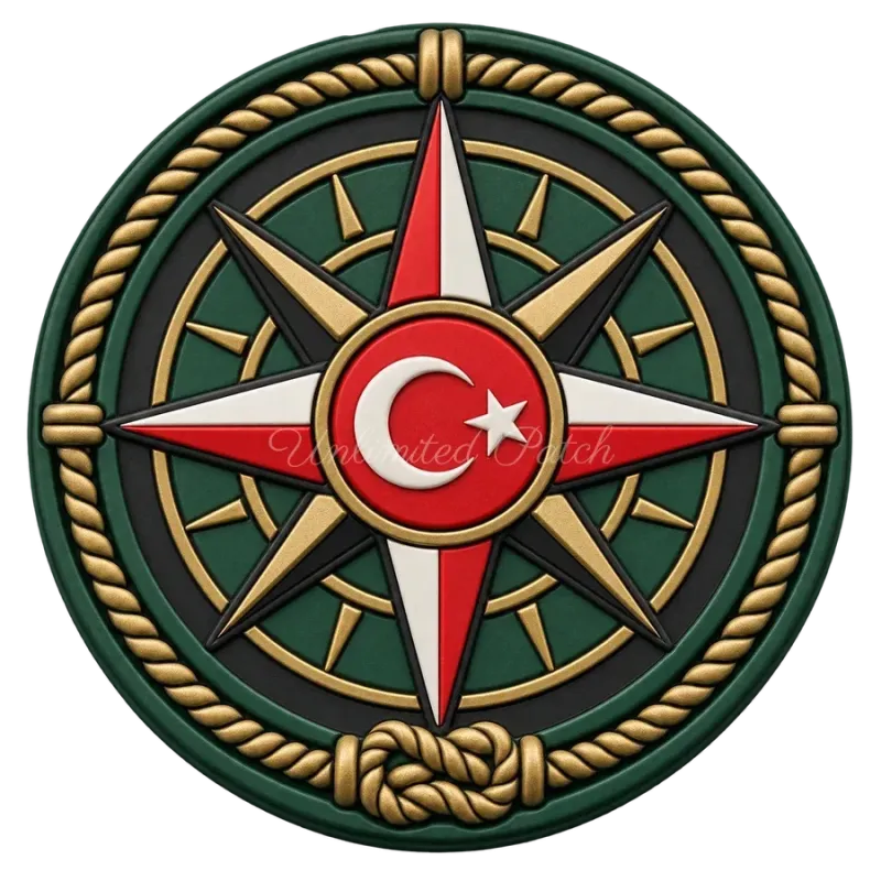 Crescent and Star Compass Patch | 3D TPU Scout Badge