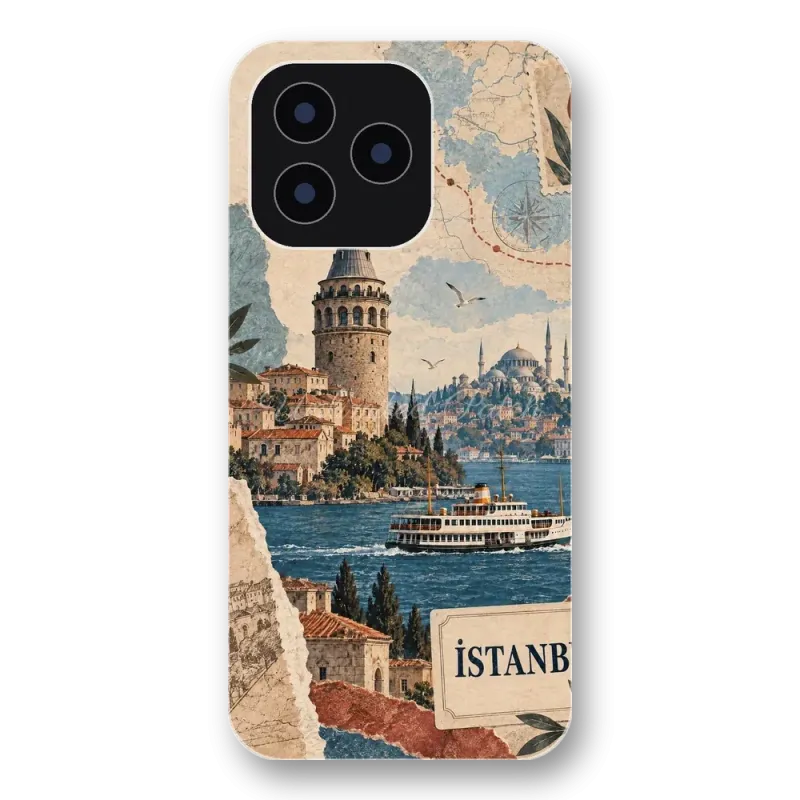 İstanbul Kartpostal Şeffaf Telefon Kılıfı