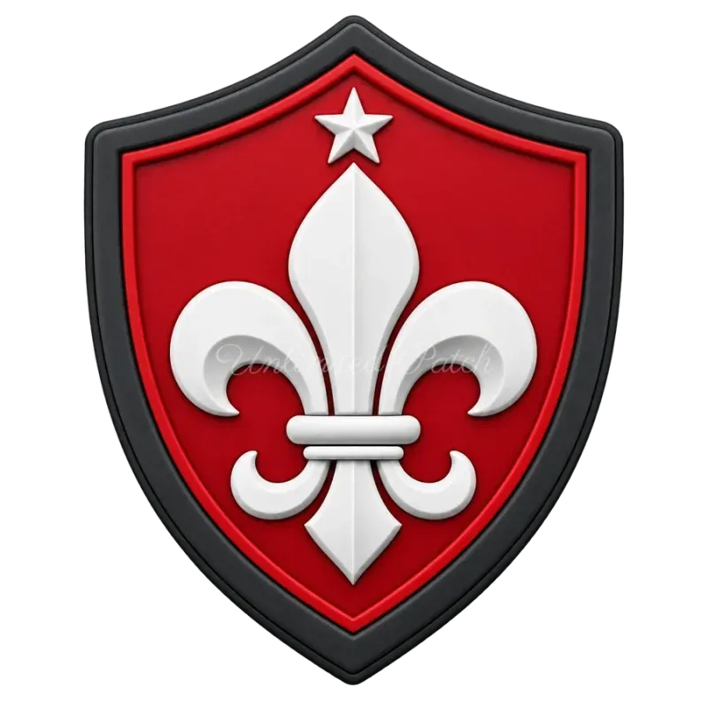 Red Shield Scout Fleur-de-Lis Patch | 3D TPU Badge