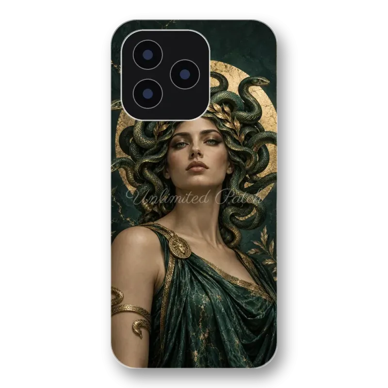 Medusa Mitolojik Portre Şeffaf Telefon Kılıfı