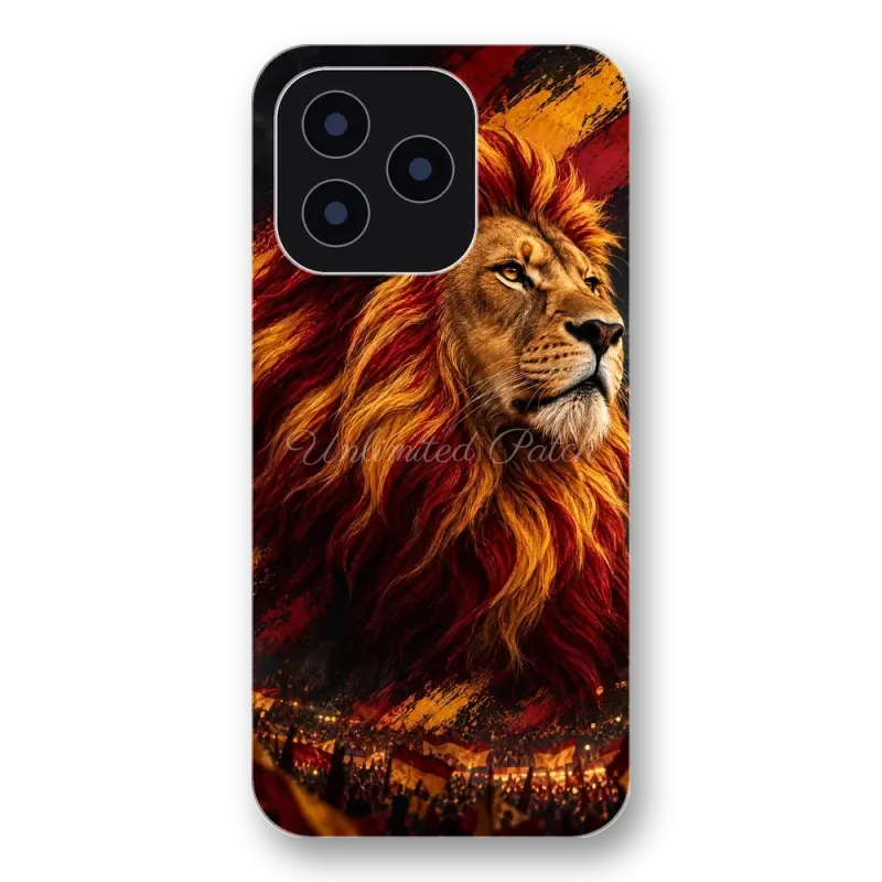 Sarı-Kırmızı Aslan Tribün Şeffaf Telefon Kılıfı