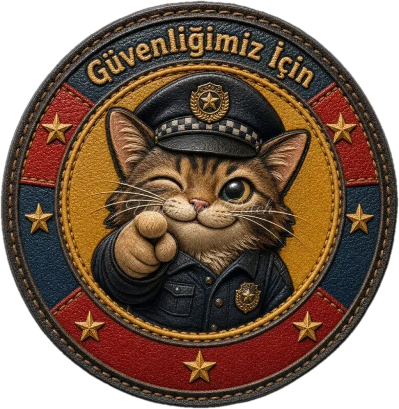 Cute Police Cat 3D Embossed TPU Patch | UV Printed Badge